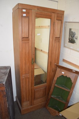 Lot 752 - VICTORIAN SATIN WOOD SINGLE DOOR WARDROBE