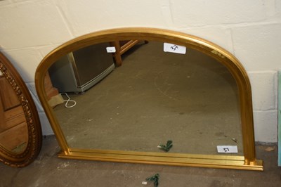 Lot 730 - CONTEMPORARY ARCHED OVER MANTEL MIRROR IN GILT...