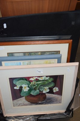 Lot 734 - MIXED LOT:  VARIOUS ASSORTED WATER COLOURS,...