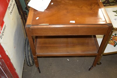 Lot 739 - VINTAGE WOODEN TEA TROLLEY