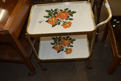 Lot 740 - VINTAGE METAL FRAMED TEA TROLLEY