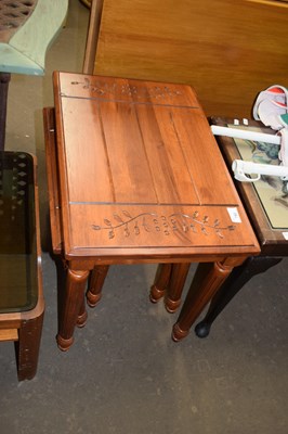 Lot 742 - MODERN NEST OF HARDWOOD TABLES