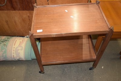 Lot 747 - VINTAGE HARDWOOD TEA TROLLEY