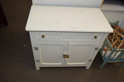 Lot 764 - WHITE PAINTED ONE DRAWER TWO DOOR SIDE CABINET