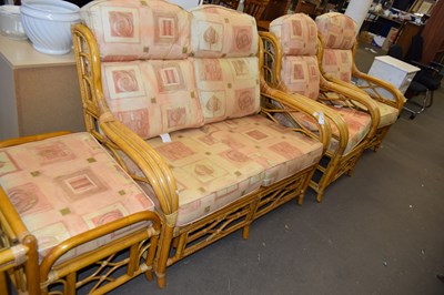 Lot 768 - BAMBOO FRAMED FOUR PIECE CONSERVATORY SUITE...