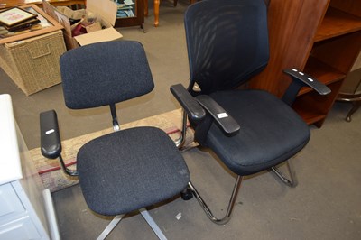 Lot 771 - METAL FRAMED REVOLVING OFFICE CHAIR PLUS A...