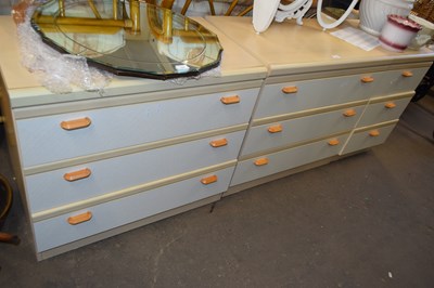 Lot 782 - PAIR THREE DRAWER BEDROOM CHESTS AND A FURTHER...