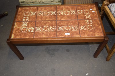 Lot 789 - RETRO TEAK FRAMED TILE TOP COFFEE TABLE