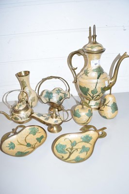 Lot 67 - COLLECTION OF OVERLAID BRASS VASES AND ORNAMENTS