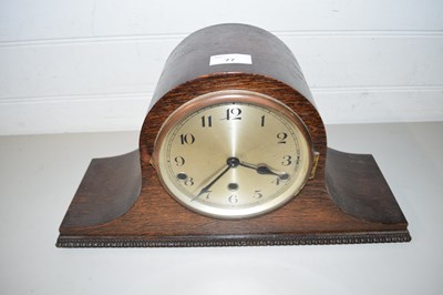 Lot 77 - OAK CASED MANTEL CLOCK