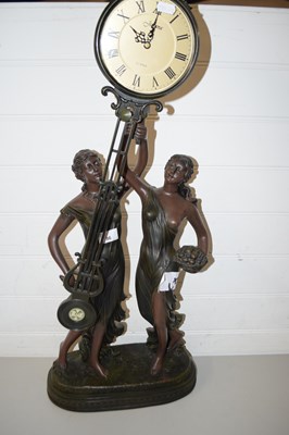 Lot 86 - JULIANA FIGURAL BRONZE EFFECT MANTEL CLOCK