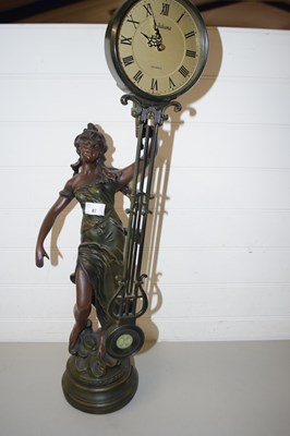 Lot 87 - JULIANA FIGURAL BRONZE EFFECT MANTEL CLOCK