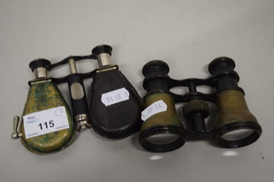 Lot 115 - UNUSUAL PAIR OF FOLDING POCKET BINOCULARS...