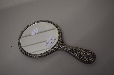 Lot 117 - SILVER BACKED DRESSING TABLE HAND MIRROR