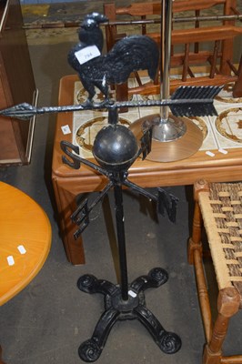 Lot 794 - IRON WEATHER VANE WITH COCKEREL MOUNT