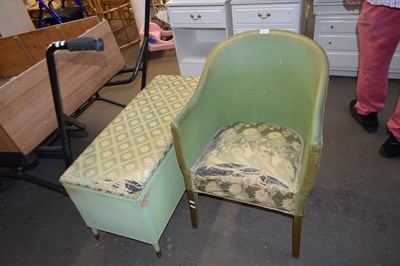 Lot 817 - LLOYD LOOM STYLE OTTOMAN AND SIMILAR CHAIR (2)