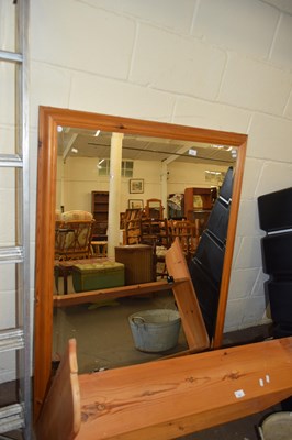 Lot 830 - LARGE MODERN PINE FRAMED WALL MIRROR