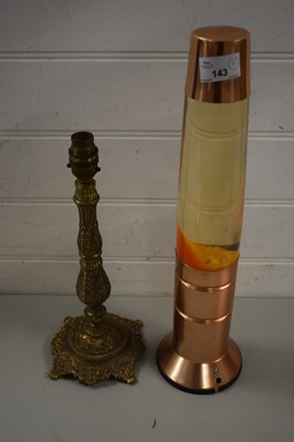 Lot 143 - VINTAGE LAVA LAMP TOGETHER WITH A METAL TABLE...