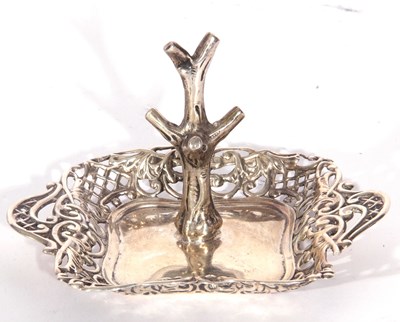 Lot 1 - George V silver ring tree stand, the centre...