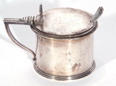 Lot 2 - George IV silver mustard of cylindrical drum...