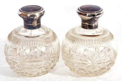Lot 18 - Pair of George V scent bottles of globular...