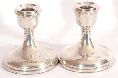 Lot 19 - Pair of hallmarked silver small candle sticks...