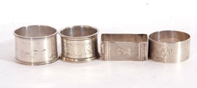 Lot 29 - Mixed lot to include four silver serviette...