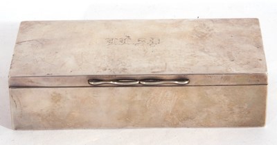 Lot 36 - Edward VII silver table cigarette box of plain...