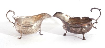 Lot 38 - Two hallmarked silver sauce boats of typical...
