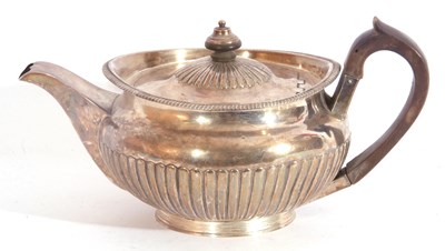 Lot 43 - George III silver teapot of rounded form and...