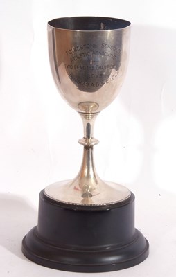 Lot 52 - Victorian silver presentation trophy of goblet...