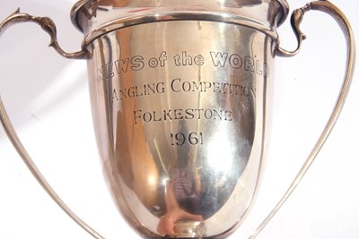 Lot 53 - Silver presentation twin handled trophy cup...