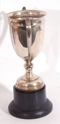 Lot 53 - Silver presentation twin handled trophy cup...