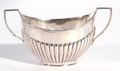 Lot 54 - George V silver twin handled sugar bowl of...