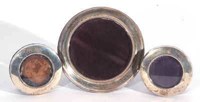 Lot 141 - Small pair of modern silver mounted circular...