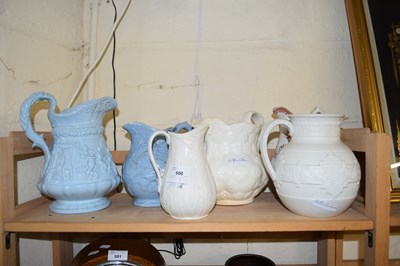 Lot 500 - MIXED LOT: VARIOUS VICTORIAN JUGS TO INCLUDE...