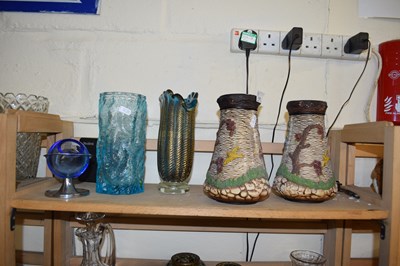 Lot 517 - MIXED LOT:  ART GLASS VASES, NOVELTY GLASS AND...