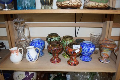 Lot 518 - MIXED LOT:  VARIOUS MOTTLED GLASS VASES, SMALL...