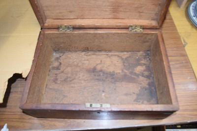 Lot 544 - HARDWOOD AND METAL BOUND TABLE TOP BOX