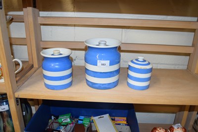 Lot 553 - THREE T.G.GREEN CORNISH WARE KITCHEN JARS