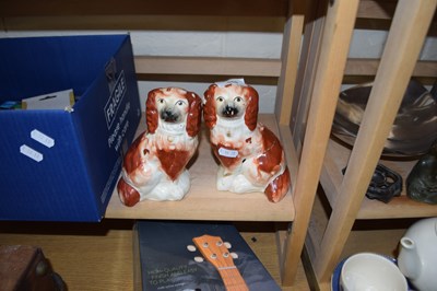 Lot 555 - PAIR OF STAFFORDSHIRE MODEL SPANIELS