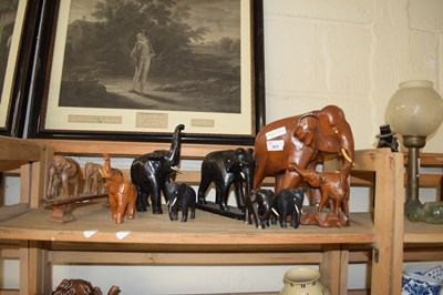 Lot 571 - COLLECTION OF VARIOUS WOODEN MODEL ELEPHANTS