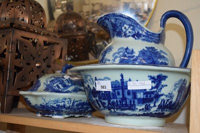 Lot 583 - REPRODUCTION IRON STONE BLUE AND WHITE...