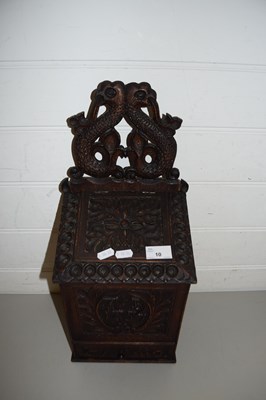 Lot 10 - VICTORIAN WALL MOUNTED BOX WITH EXTENSIVE...