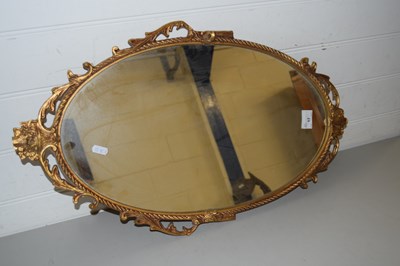 Lot 17 - 20TH CENTURY OVAL WALL MIRROR IN ORNATE METAL...
