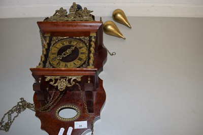 Lot 31 - MODERN DUTCH BRASS MOUNTED WALL CLOCK