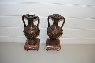 Lot 41 - PAIR OF CONTINENTAL BRONZED METAL DOUBLE...