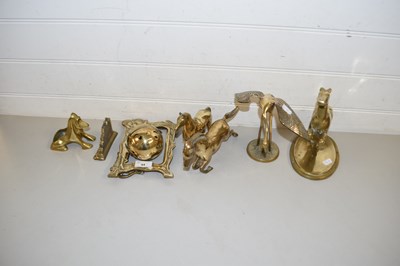 Lot 44 - MIXED LOT: VARIOUS BRASS HORSES, BRASS PICTURE...