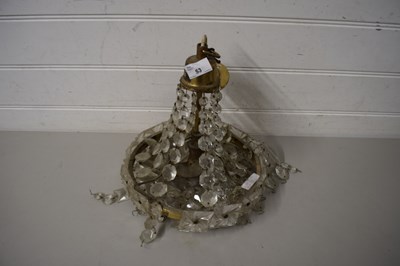 Lot 53 - HANGING CEILING LIGHT FITTING WITH PRISMATIC...