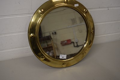 Lot 68 - BRASS FRAMED PORTHOLE STYLE WALL MIRROR